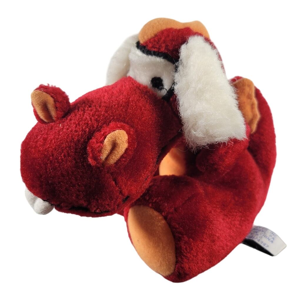 Disney Plush Red Dragon B.J. Toy Co. Vintage Stuffed Animal 6" Soft Toy